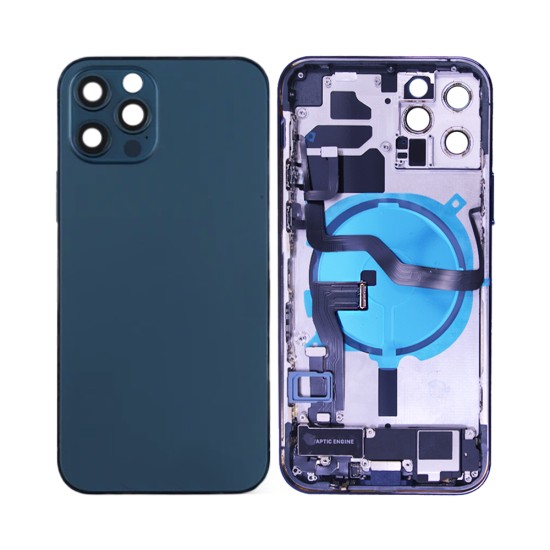 Back Cover with Frame+Flex+Vibrator Apple iPhone 12 Pro Blue Back Cover with Frame+Flex+Vibrator Apple iPhone 12 Pro Blue